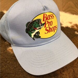 Bass Pro Shops Light Blue Cap with Yellow Fish Logo
